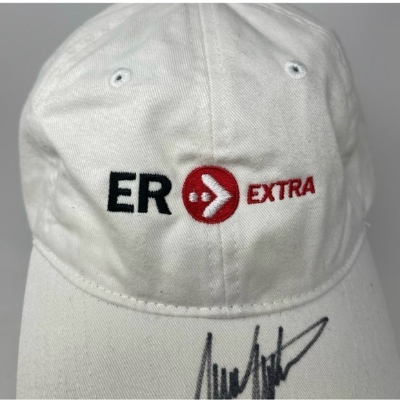 ER TV SERIES Men’s White ER EXTRA Baseball Cap Autograph Signature Memorabilia - Picture 2 of 8